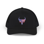 Patriotic Bull Snapback Trucker Cap - Embroidered USA Design